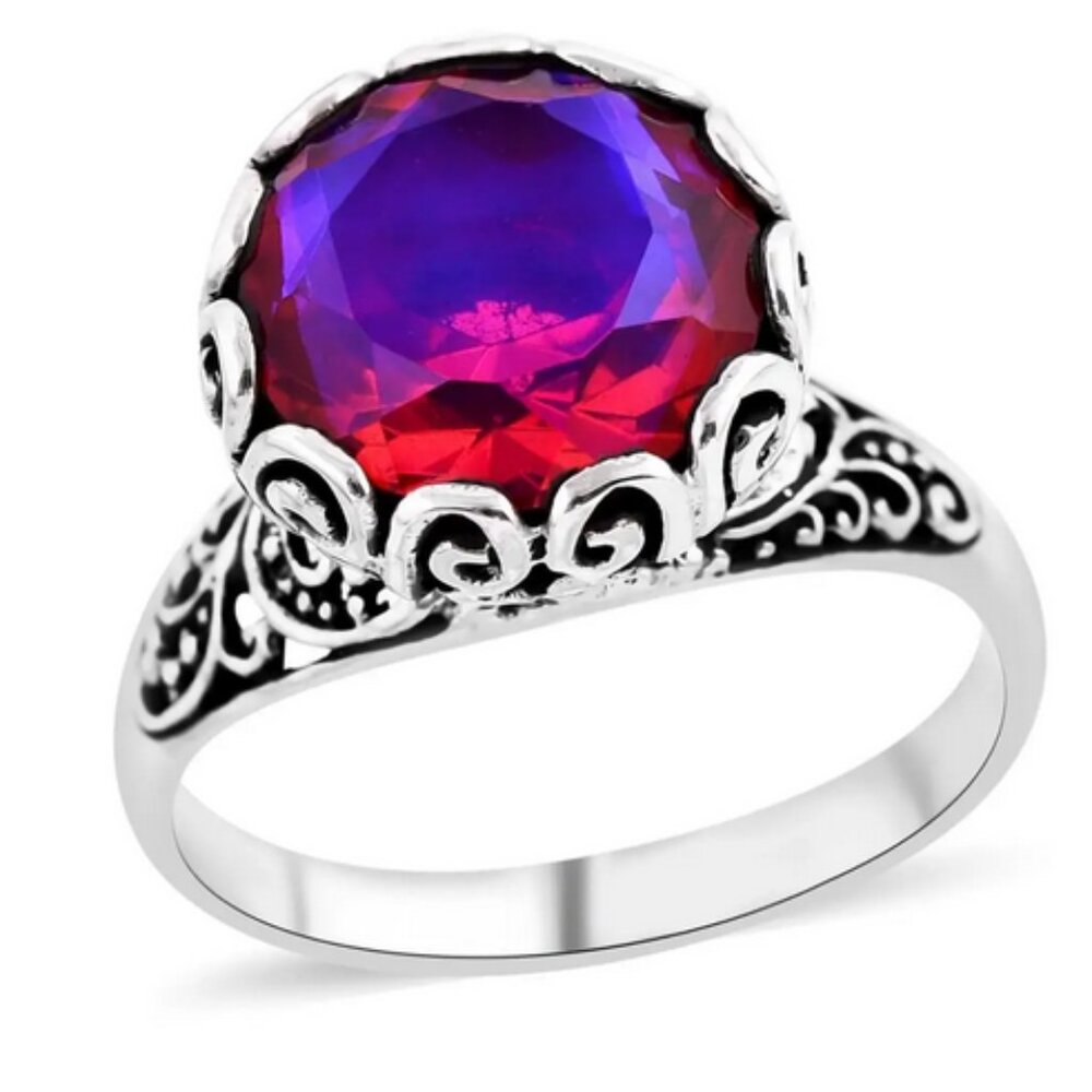 New Bali Legacy Volcanic Quartz Ring Sterling Silver Stone 4.75 ctw Size 7